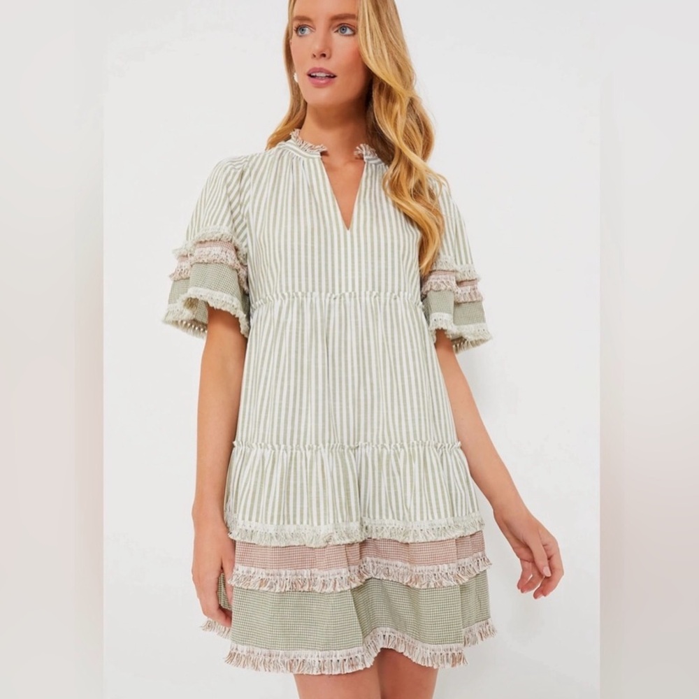 TUCKERNUCK Cotswold Stripe Dress XXXL Sage Green - Picture 9 of 11